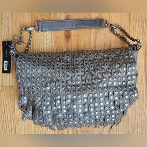 Olivia + Joy Faux Leather Shoulder Bag in Gray